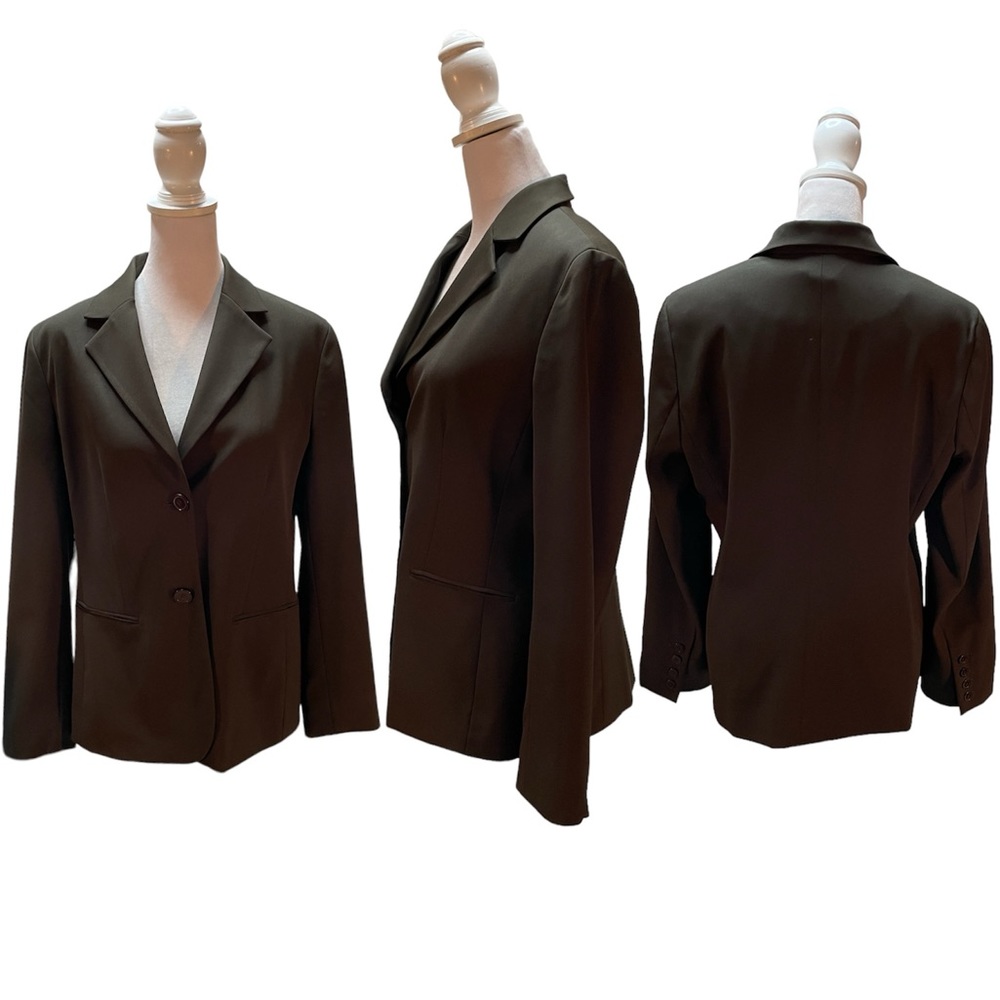 ATF Studio Brown Women's Notch Lapel 2 Button Front Blazer Size 10P
